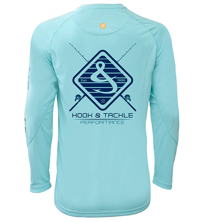 UV|UPF Sun Protection T-Shirt - Men's Rods & Hook L/S UV Fishing Shirt Hook & Tackle